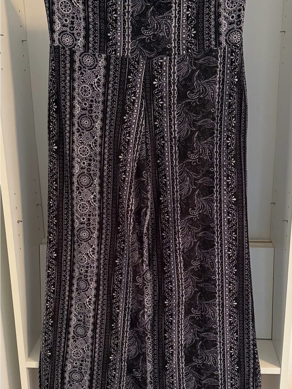 Printed Wide-Leg pant- Black & White